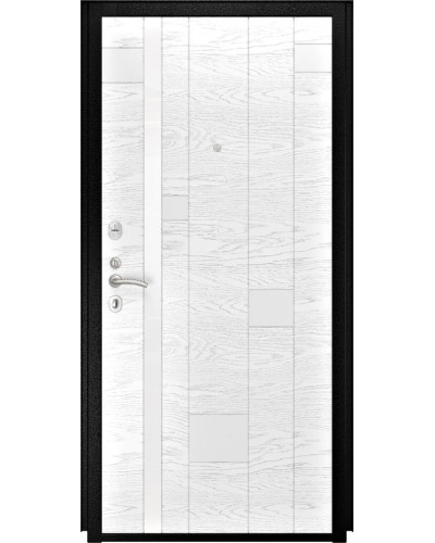 Дверь Титан Мск - Lux-3 A, Медный антик/ Панель шпонированная Арт-1 ясень белая эмаль