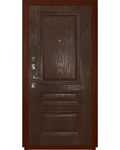 Дверь Титан Мск - Lux-3 A, Медный антик/ Панель шпонированная Фараон-2, мореный дуб темный